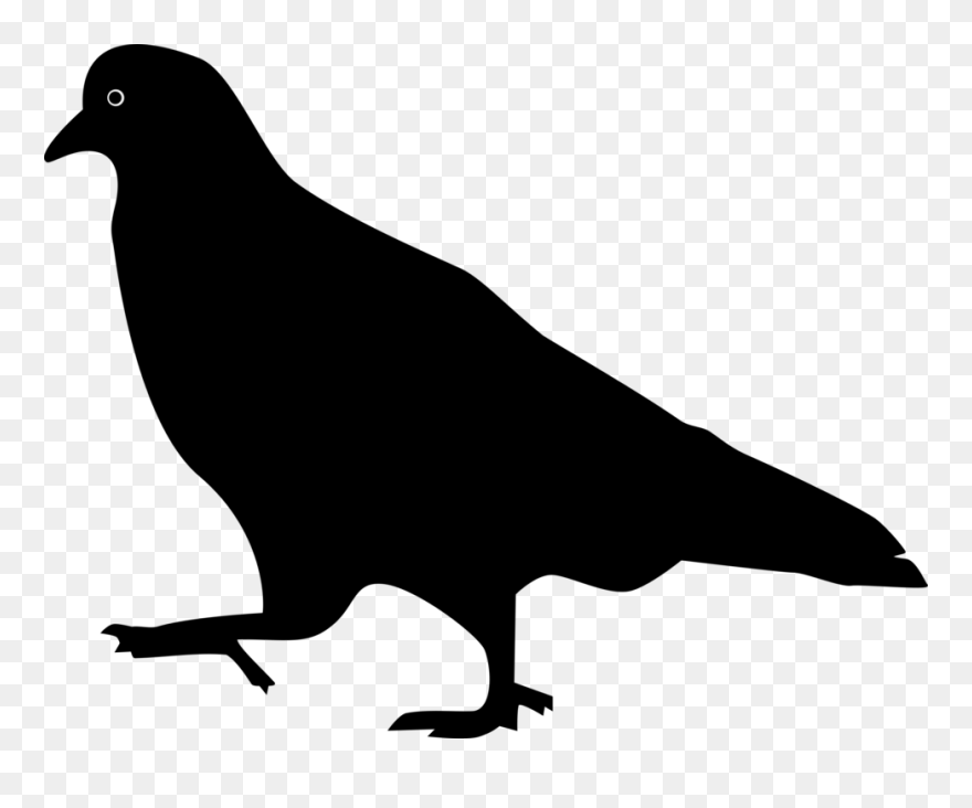 Pig Clip Art Download - Silhouette Pigeon - Png Download