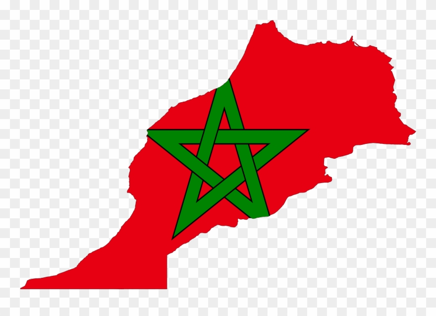 Morocco Flag Map Clipart
