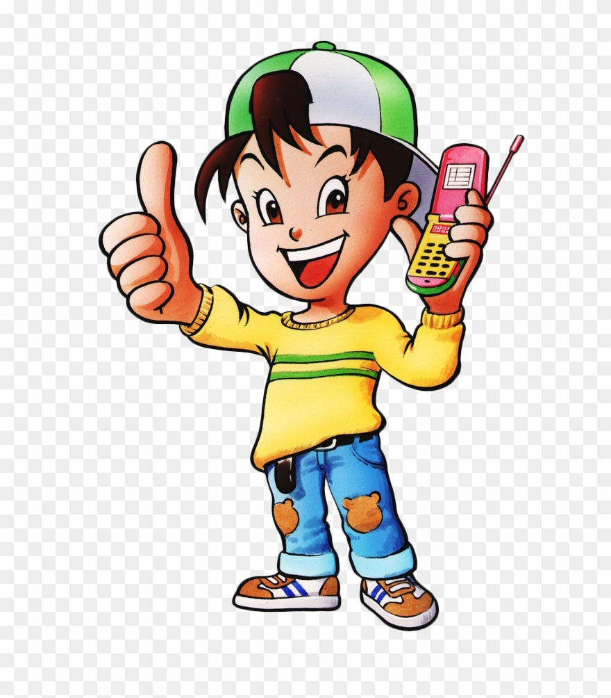 Image Freeuse Library Cellphone Clipart Drawing - Mobile Cartoon In Hand - Png Download