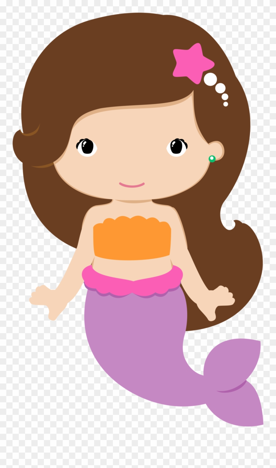 Pin De Corina Reyes M En Fiestas - Mermaid Clipart - Png Download