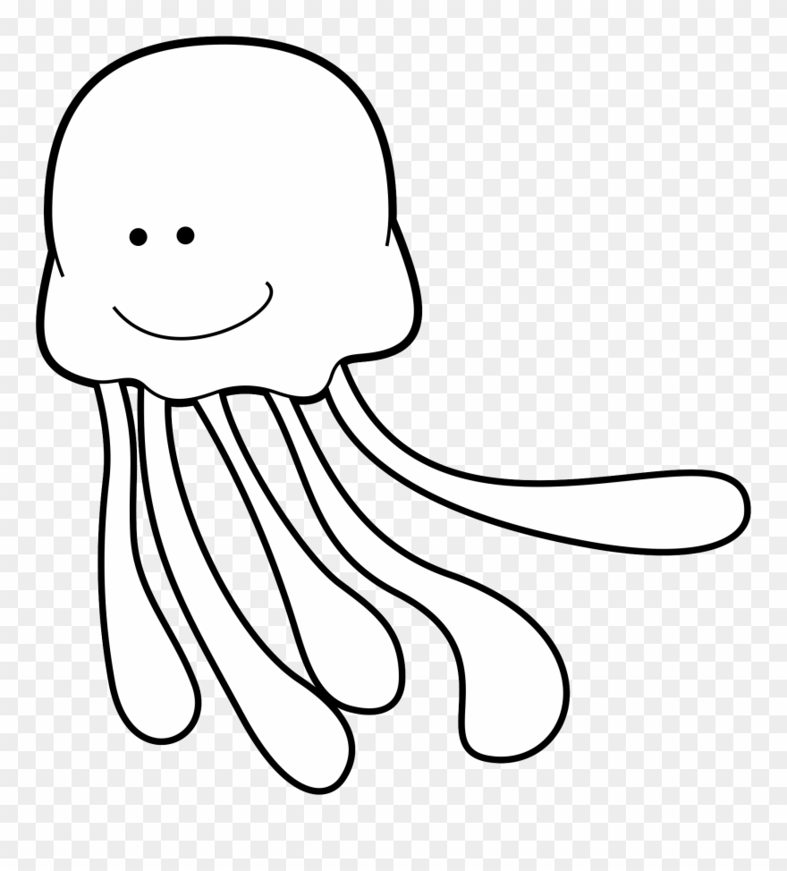 Sea Animals Cute Clip Art Freebies - Line Art - Png Download