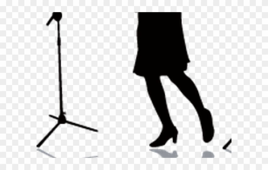 Mic Clipart Black And White - Silhouette - Png Download