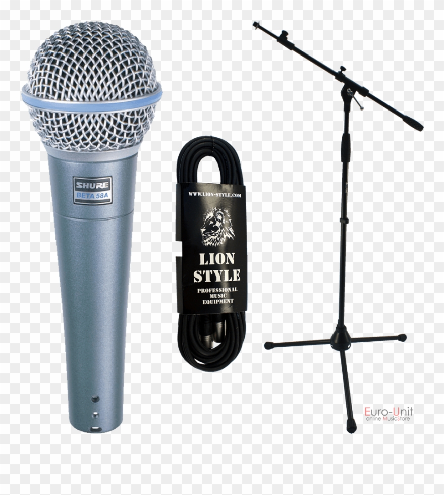 Graphic Black And White Download Shure Beta A Set - Music Junkie Shure Beta 58a Dynamic Microphone Clipart