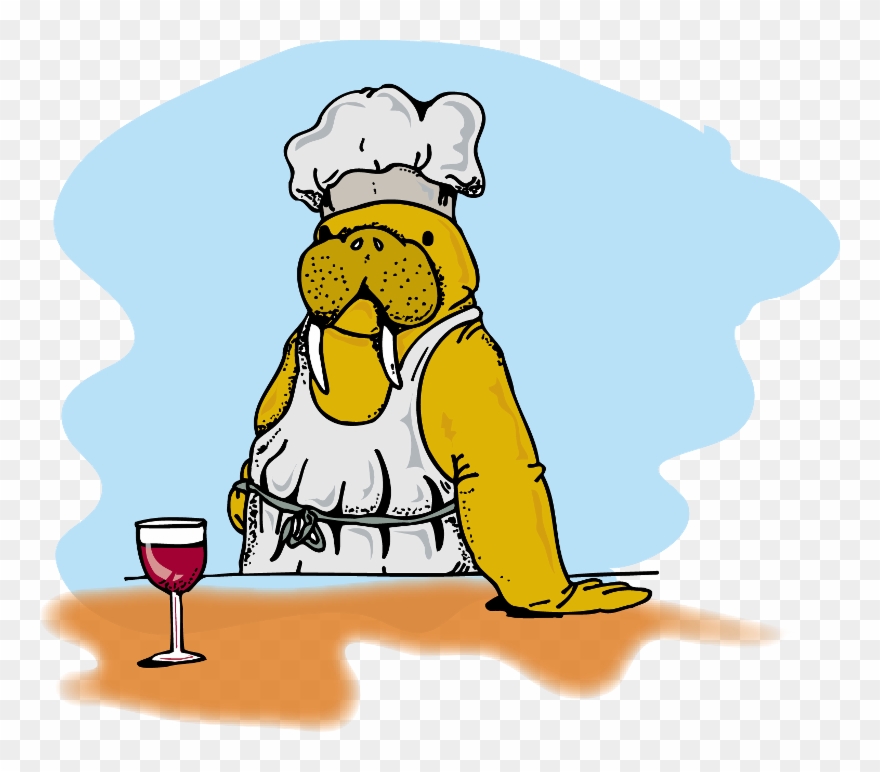 Walrus Drinking Beer Clipart