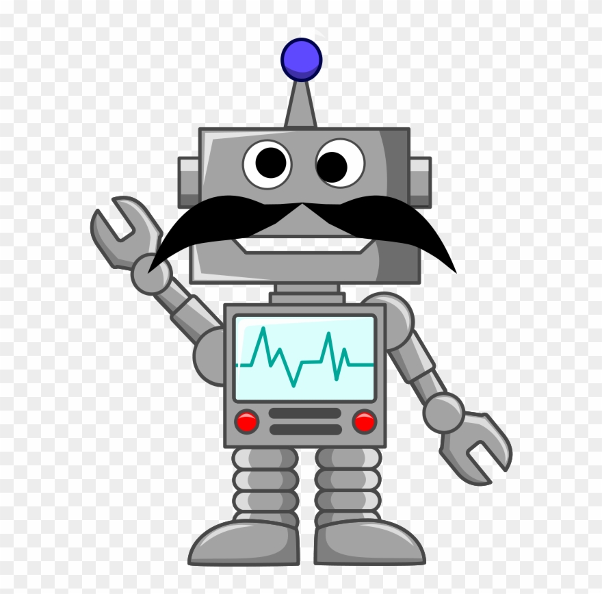 Free Mustache-bot - Clip Art Robot - Png Download