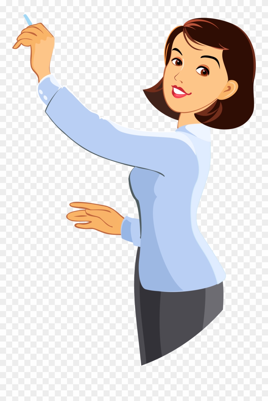 Vector Black And White Download Bananna Clip Short - Teacher Girl Cartoon Png Transparent Png