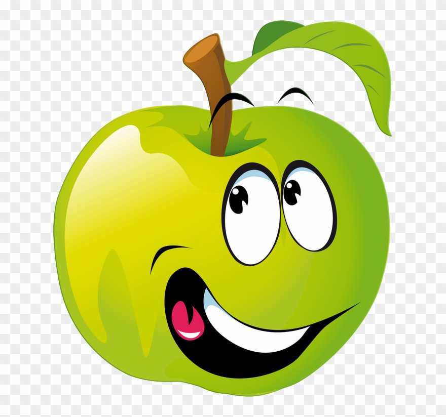 Apfel Mit Smiley - Funny Fruits Clipart - Png Download