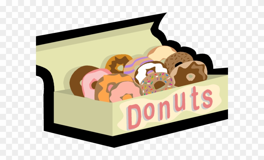 Doughnut Clipart Box Donut - Cartoon Donuts In Box - Png Download