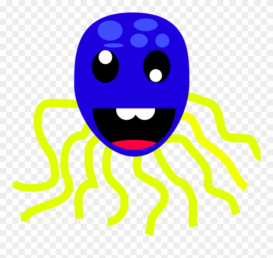 Drawing Octopus Smiley Organism Robot - Openclipart - Png Download