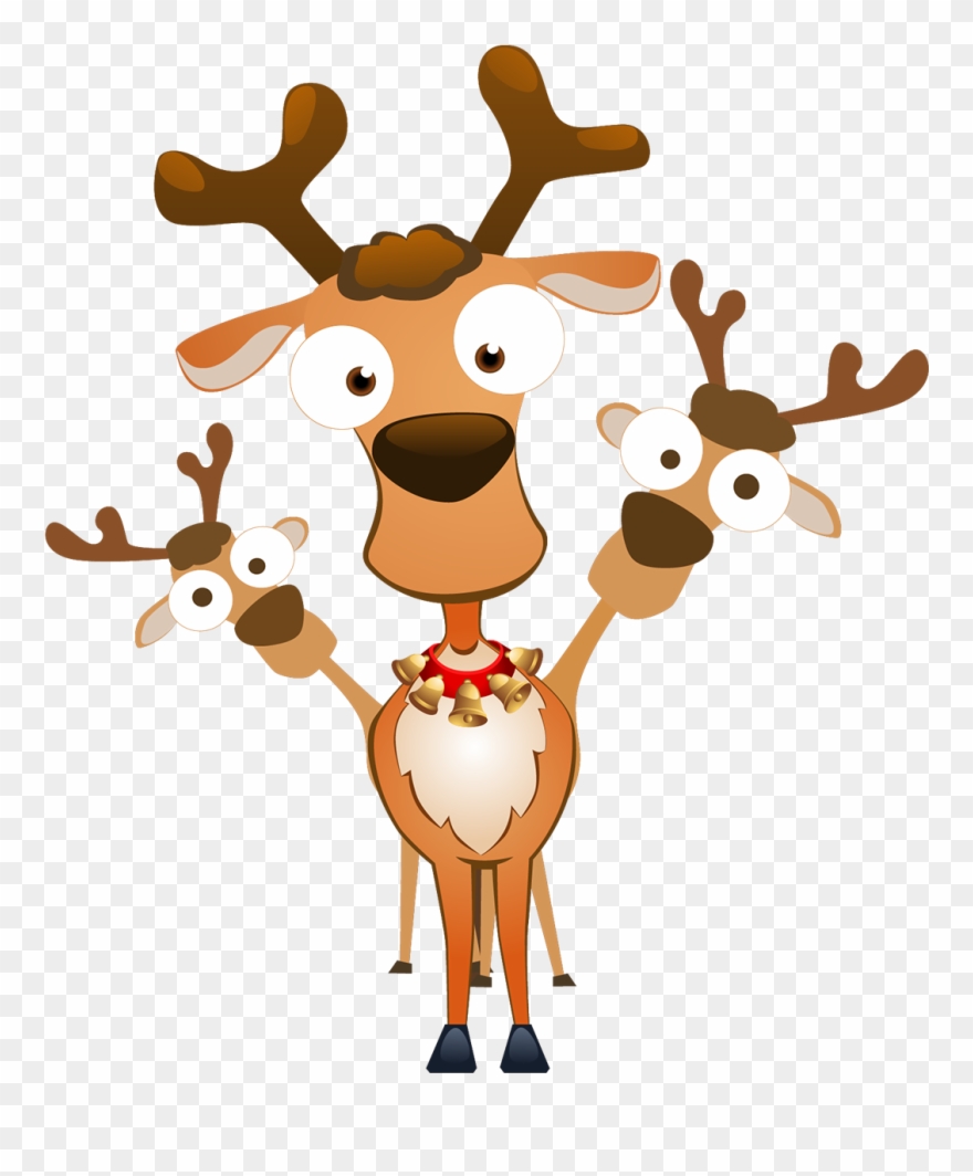 Sticker Noel Les Rennes Malicieux Ambiance Sticker - Cute Santa Claus Vector Clipart