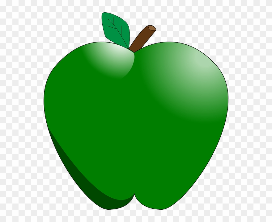 Green Apple Clipart - Cartoon Apple Transparent Background - Png Download