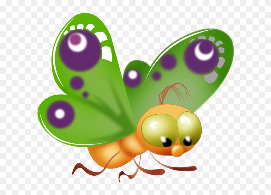 Baby Butterfly Cartoon Clip Art Pictures - Butterfly Cartoon Image Transparent Background - Png Download