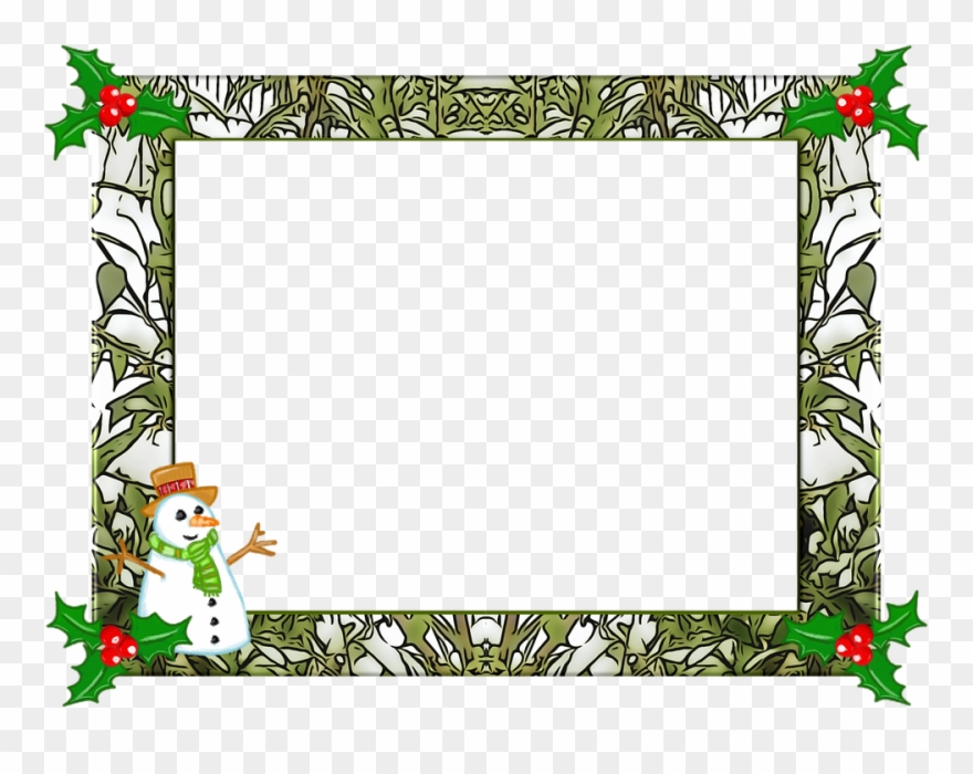 Christmas Frame Christmas Holly Frame Winter Xmas - Christmas Green Frame Transparent Clipart