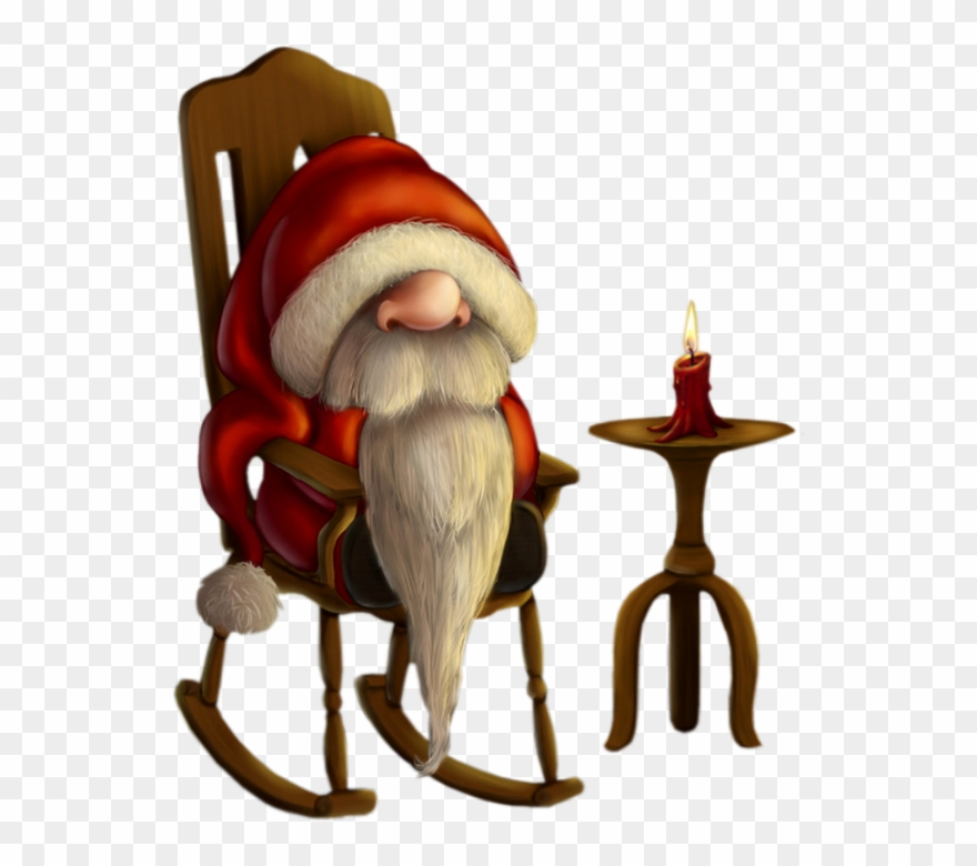 Père Noël Png, Tube - Little Santa In His Rocking Chair Wristlet Purse, Dark Clipart