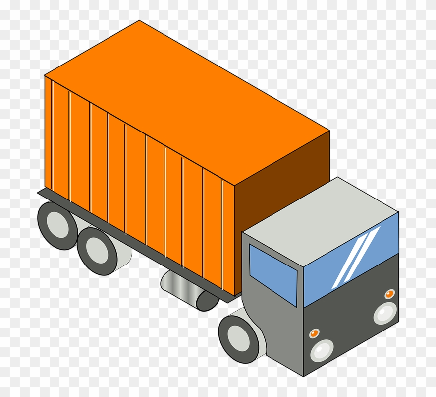 Camion Con Contenedor Png Clipart