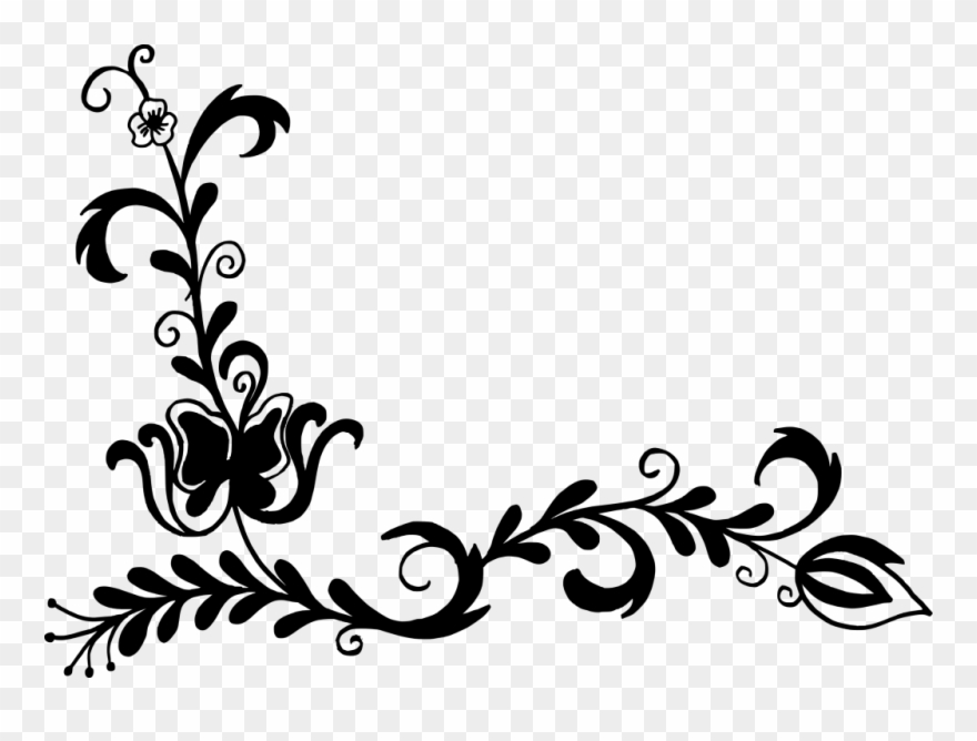 Corner Flower Drawing At Getdrawings Com Free For Are - Floral Corner Design Png Clipart