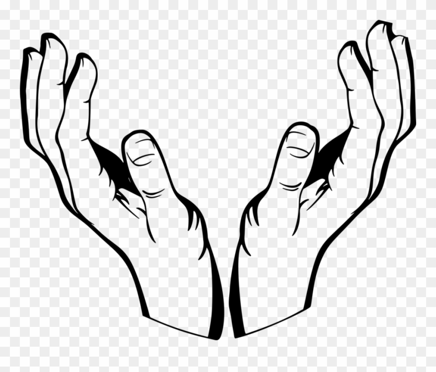 Drawing Handshake - Open Praying Hand Clipart - Png Download