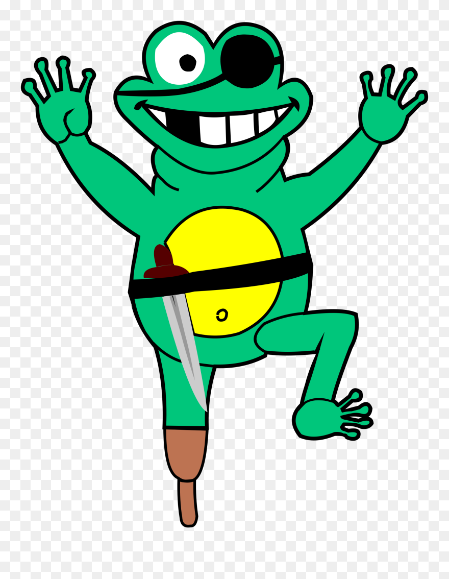 Frosch Als Pirat - Pirate Frog Clipart