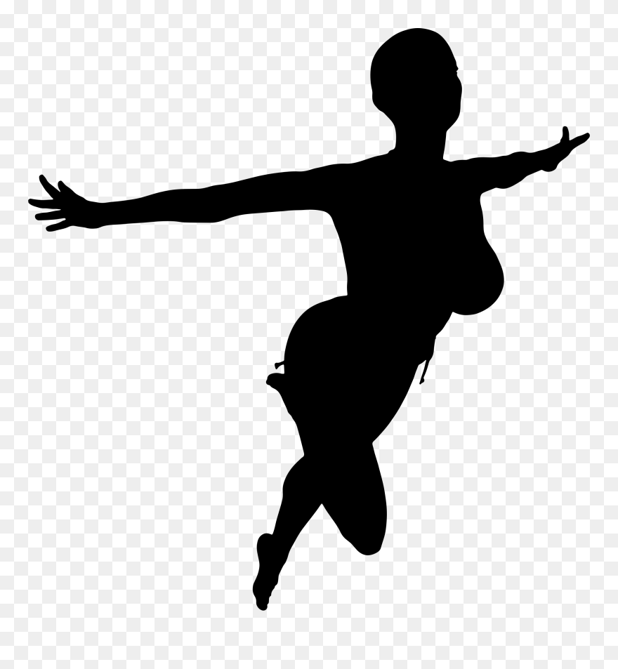 Silhouette Woman Female Drawing - Woman Flying Silhouette Clipart