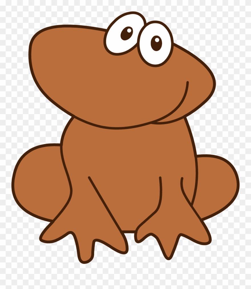 Cute Little Brown Frog - Frog And Tadpole Clipart - Png Download
