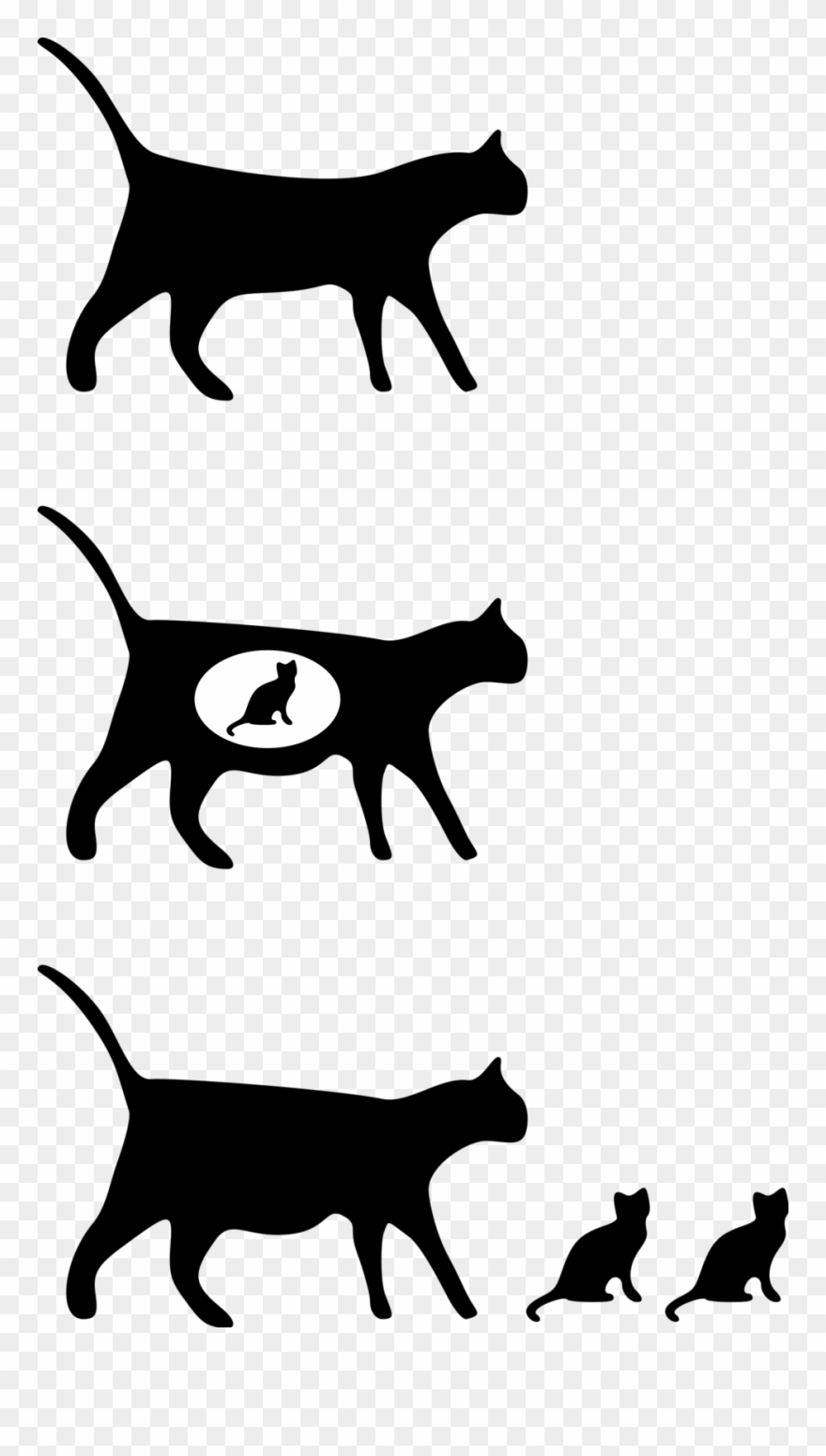 Illustration Of Cat Icons - Pregnant Cat Icon Clipart