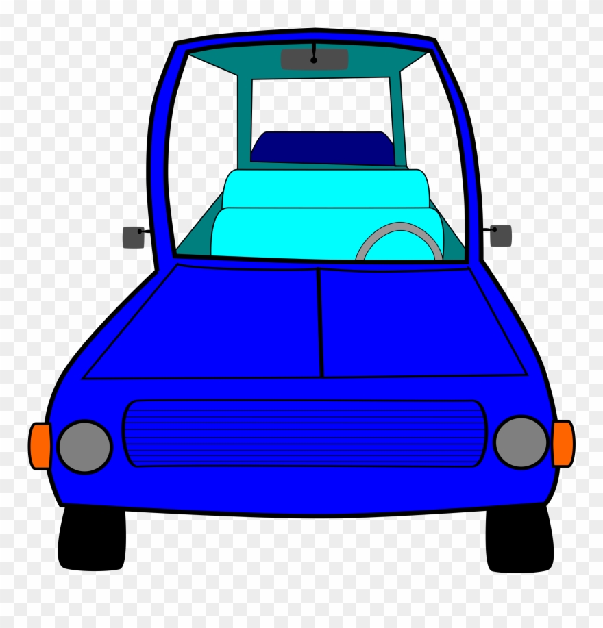 Clipart - Cartoon Car - Cartoon Blue Car Front - Png Download