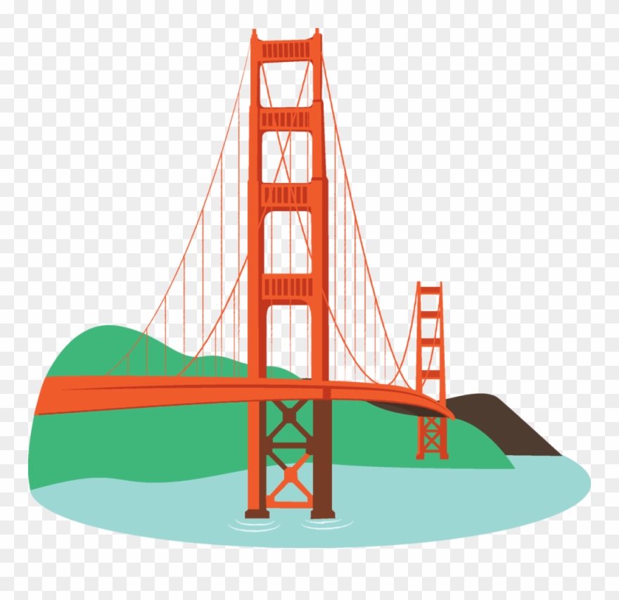 Image Of Bridges Clipart 0 Golden Gate Bridge Clipart - San Francisco Bridge Clipart - Png Download