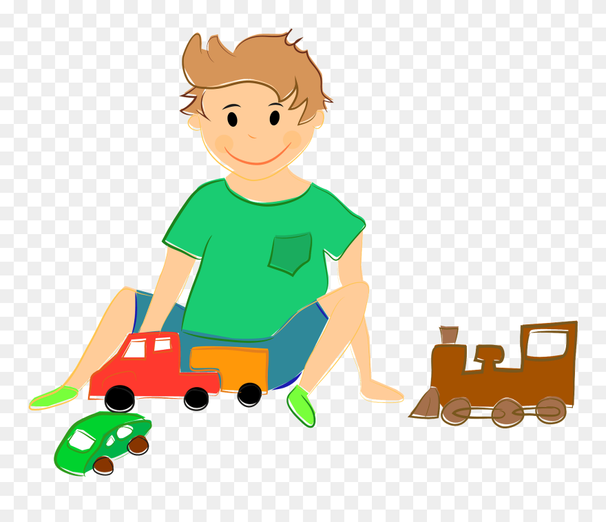 Boy Trolley - Boy Playing Cartoon Png Clipart
