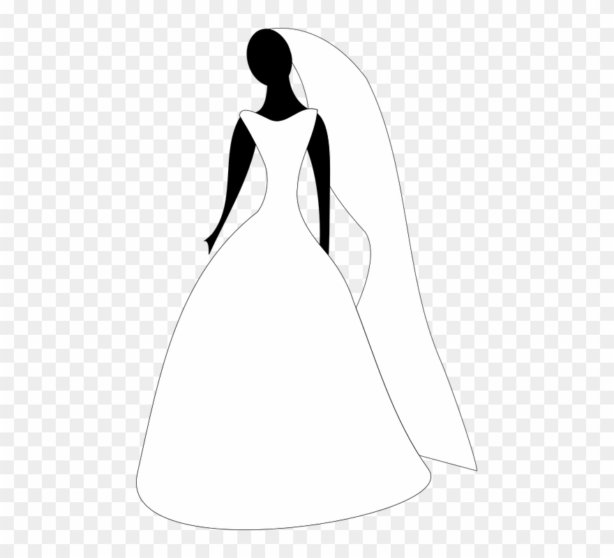 Bride Silhouette Png Free Vector Gra - Vestido Novia Vector Png Clipart