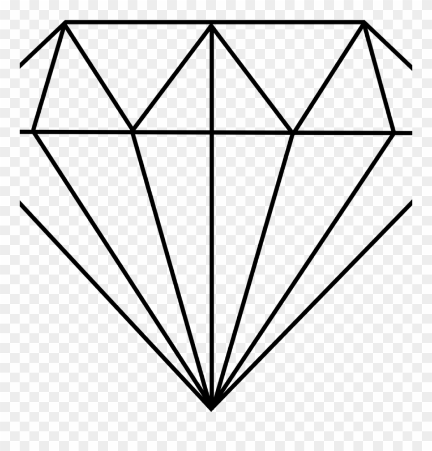 Diamond Clipart Crown Clipart Hatenylo - Diamond Drawing - Png Download
