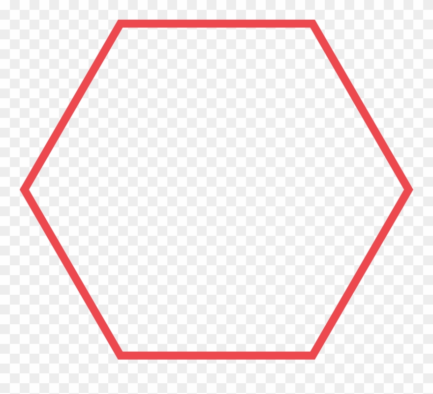 Hexagon Shape Clipart Free Download Best Hexagon Shape - Red Hexagon Outline Png Transparent Png