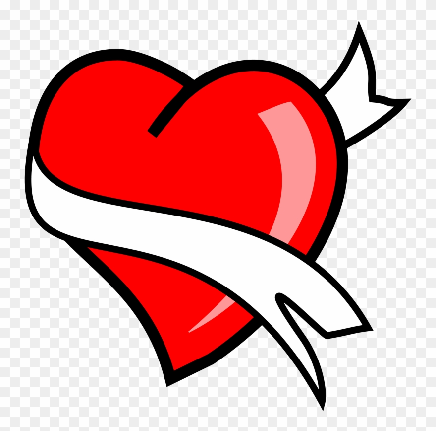 Leg Clip Art Download - Heart With Ribbon Clip Art - Png Download