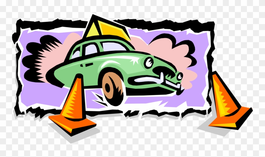Driver Vector Cartoon - Car Clipart