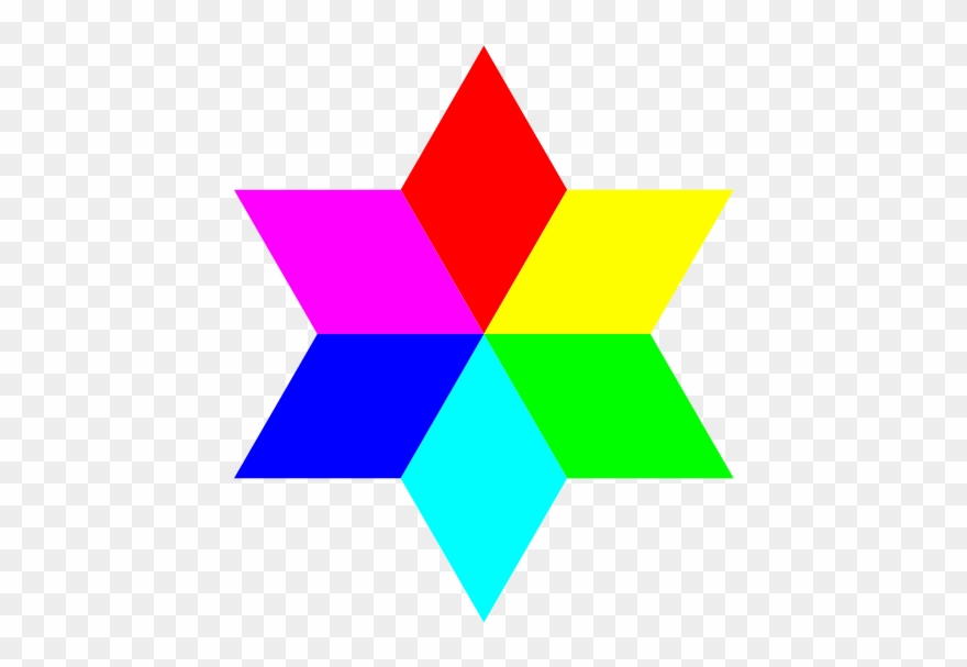6 Color Diamond Hexagram Png Images - 6 Color Clipart