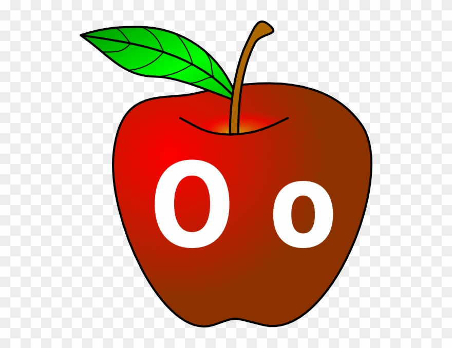 With O Clip Art - Transparent Background Apple Clipart - Png Download