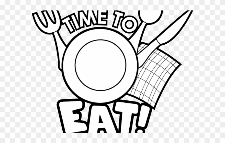 Food Clipart Black And White - Png Download