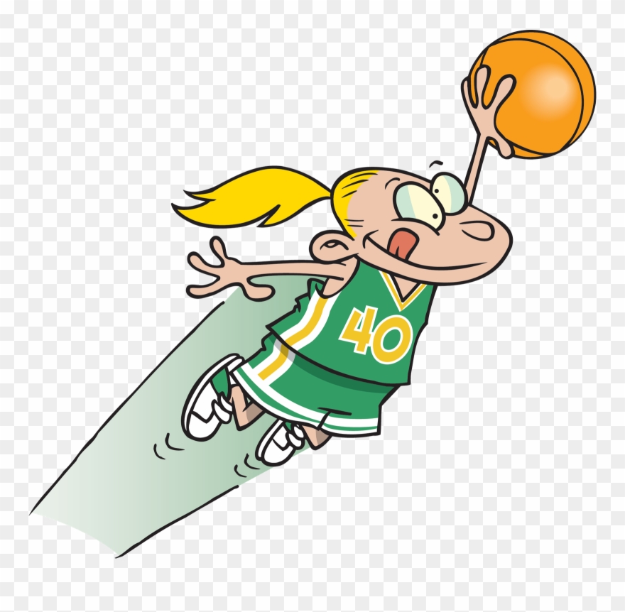 Basketball Cartoon Girl Basketball Cartoon Hoop - Cartoon Girl Dunking Basketball Clipart