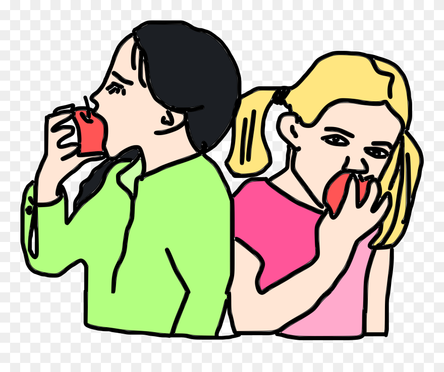 Bitten Clipart Human Eating 6 Clip Art - Eating Apples Clipart Png Transparent Png