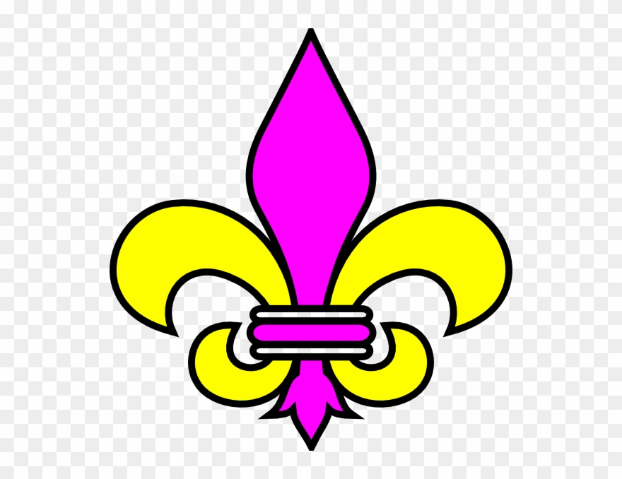 Purple And Gold Fleur De Lis Clip Art - Flor De Lis Para Colorear - Png Download