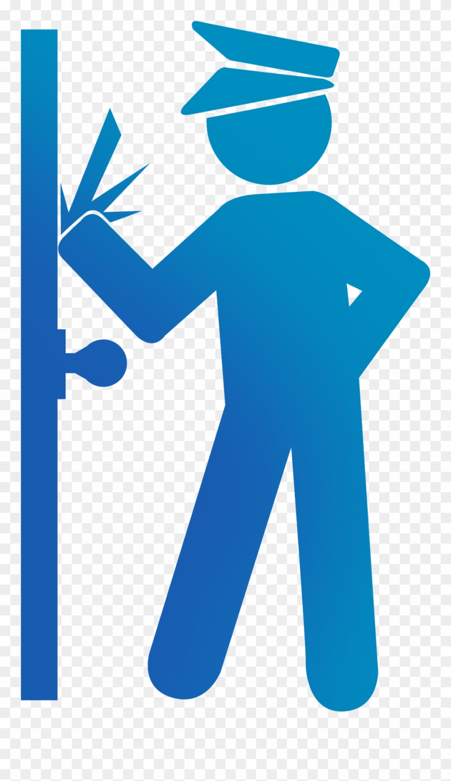 Clip Clipart Law Enforcement - Police Knocking On Door Drawing - Png Download