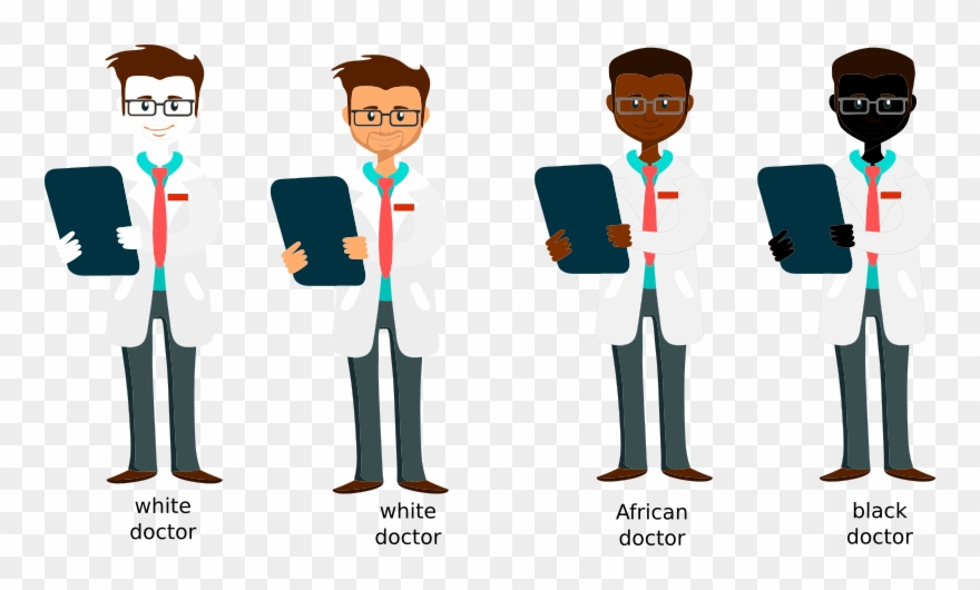 Clip Library Library White Caucasian African Doctors - Black Male Doctor Clipart - Png Download
