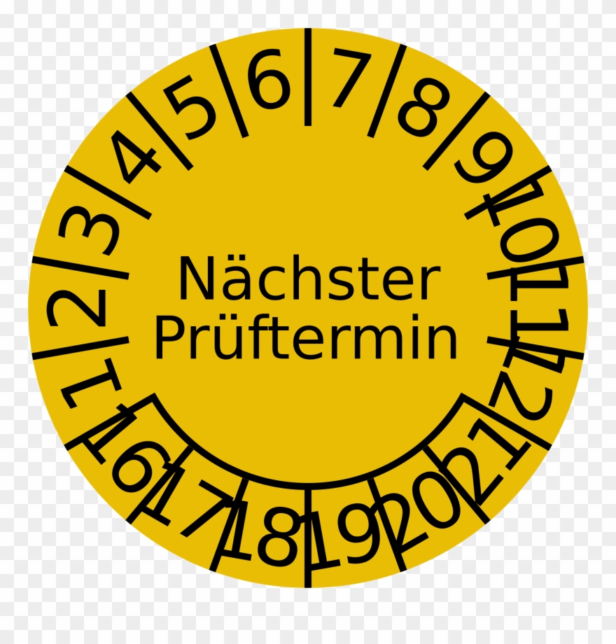 Nachste Prufung Prufplakette Next Inspection Plate - Labelident Mehrjahresprüfplakette, Dokumentenfolie, Clipart