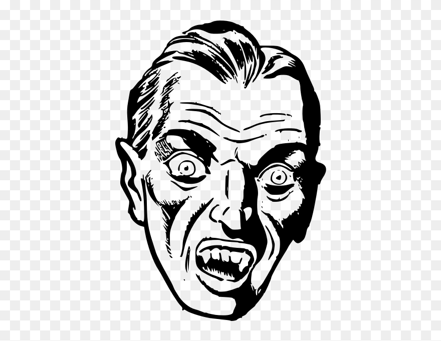 Count Dracula Drawing Horror Vampire - Black And White Vampire Face Clipart - Png Download