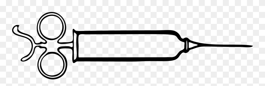 Syringe Hypodermic Needle Injection Black And White - Drawing Of A Hypodermic Needle Clipart