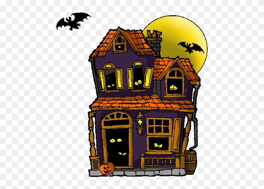 Free To Use & Public Domain Haunted House Clip Art - Halloween Haunted House Cartoon - Png Download