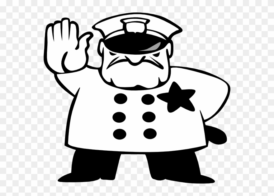 Officer Black And White Panda Free - Black And White Police Clipart