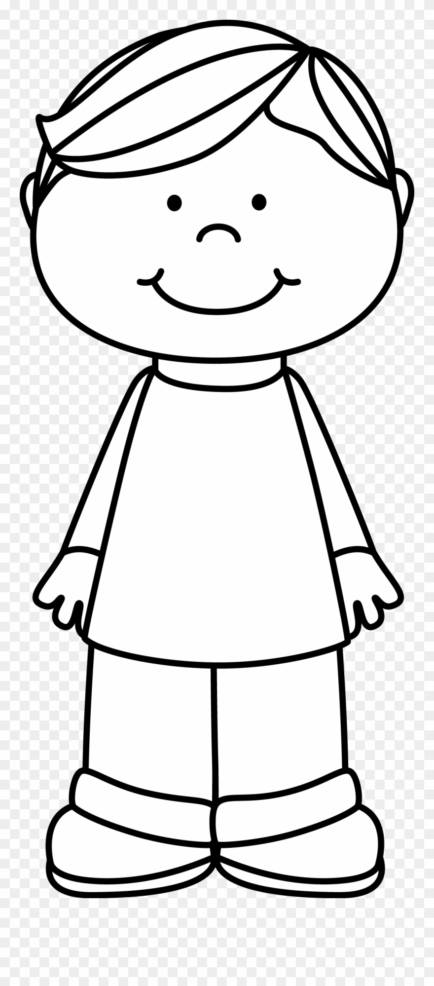 Menino Educação Infantil - Boy Black And White Clip Art - Png Download