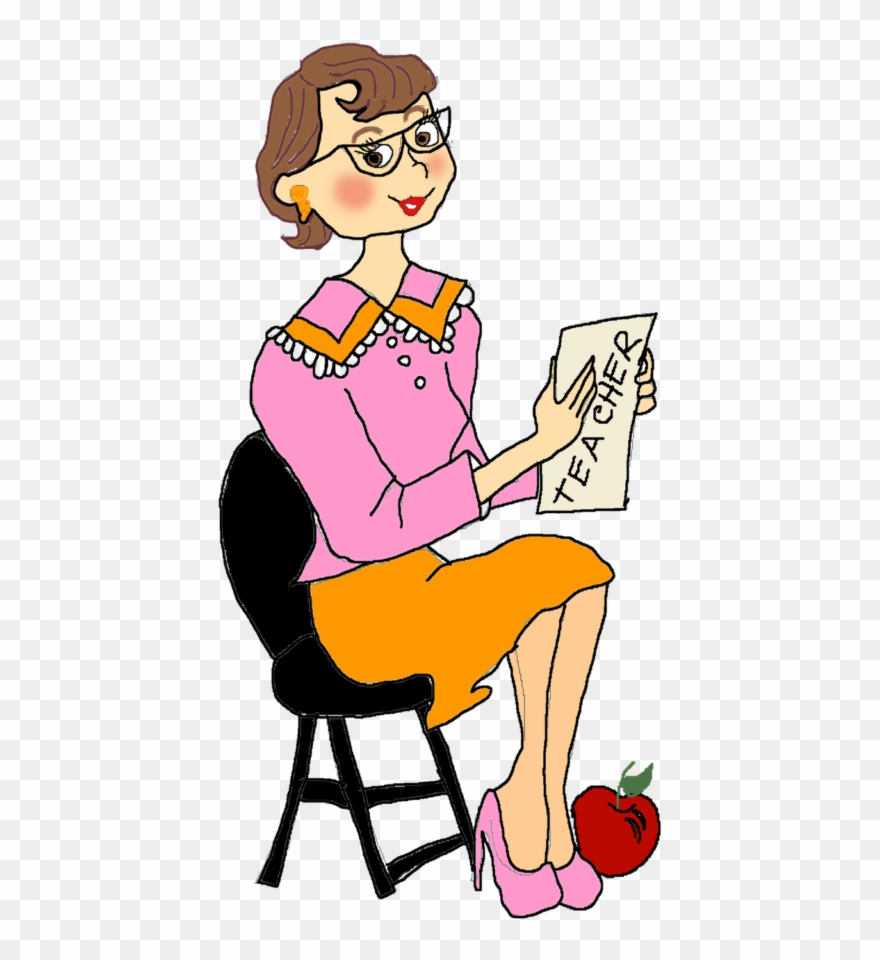 Teacher And Student Relationship Clipart 5 Of - Teacher Sitting In Chair Clip Art - Png Download