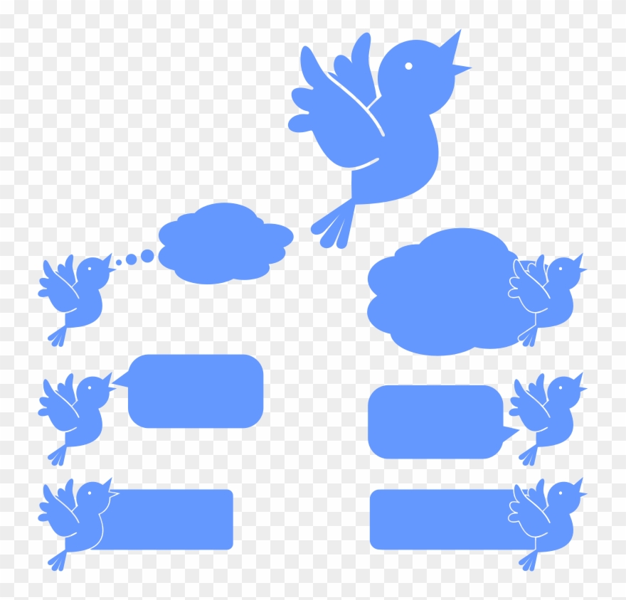 Blue Bird Clipart Bird Clip Art - Social Media Network Blue Icons - Png Download