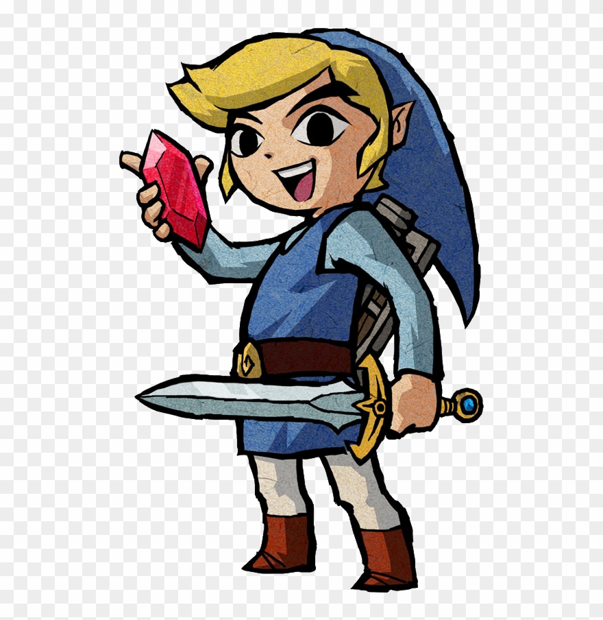 In Green , Bursts Into Your House And Just Starts Smashes - Blue Link Four Swords Clipart
